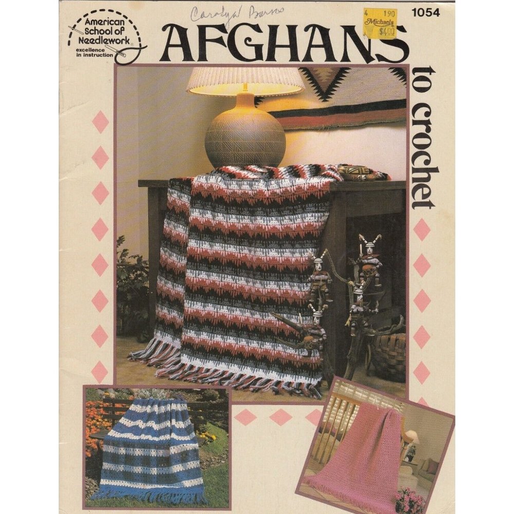 American School of Needlework Afghans to Crochet Booklet 1054 Leinhauser Blanket